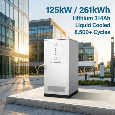 chất lượng 125kW 261kWh Hệ thống lưu trữ năng lượng làm mát bằng chất lỏng BESS cho việc cạo tóc đỉnh và tích hợp năng lượng mặt trời nhà máy sản xuất