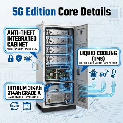 Telecom Bess 5G Telecom BESS with 125kW Power & Liquid Cooling