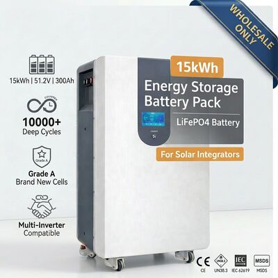 chất lượng Hệ thống lưu trữ năng lượng pin lithium 15kWh 51.2V LiFePO4 với 10000 chu kỳ cho các nhà lắp đặt năng lượng mặt trời nhà máy sản xuất
