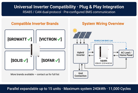 IP65 Waterproof 16kWh LiFePO4 Battery
