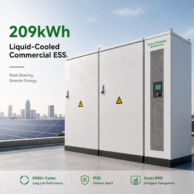 chất lượng Hệ thống lưu trữ năng lượng làm mát bằng chất lỏng 209kWh cho việc cạo đỉnh thương mại và tối ưu hóa năng lượng mặt trời nhà máy sản xuất