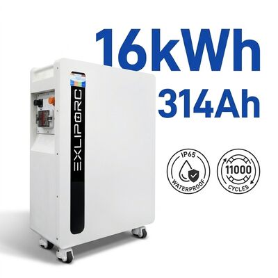 Chất lượng EXLIPORC 16kWh 51.2V 314Ah Hệ thống pin ngoài trời LiFePO4 IP65 chống bụi và chống nước cho các ứng dụng thương mại và ngoài lưới điện nhà máy