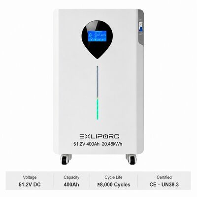 Quality EXLIPORC 20.48kWh 51.2V 400Ah LiFePO4 Stackable Battery (LVB20WTC) - Scale Up to 327kWh factory