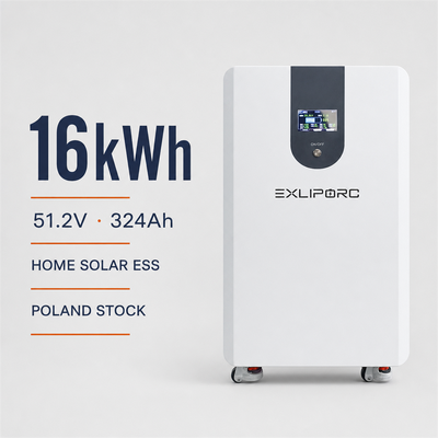 Chất lượng Pin lưu trữ năng lượng gia đình 16kWh 51.2V 324Ah LiFePO4 cho dự phòng năng lượng mặt trời dân dụng nhà máy